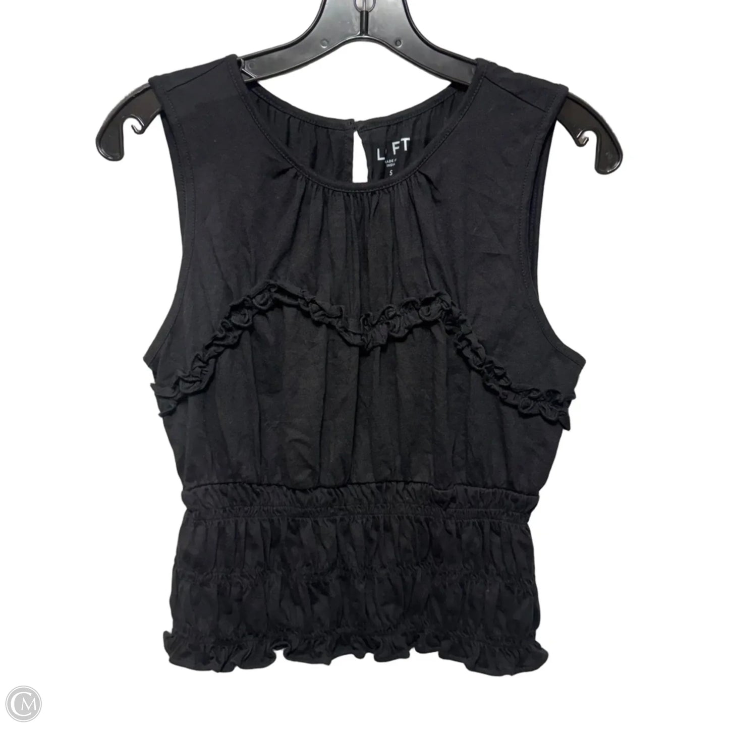 Top Sleeveless By Loft In Black, Size: S