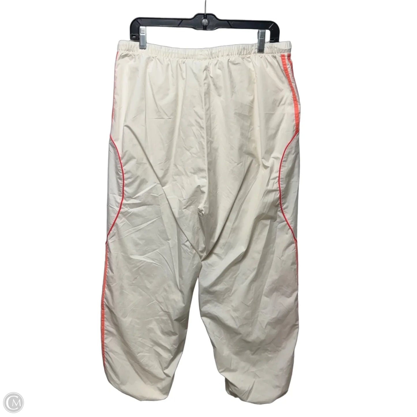Athletic Pants By Adidas In Cream & Orange, Size: L