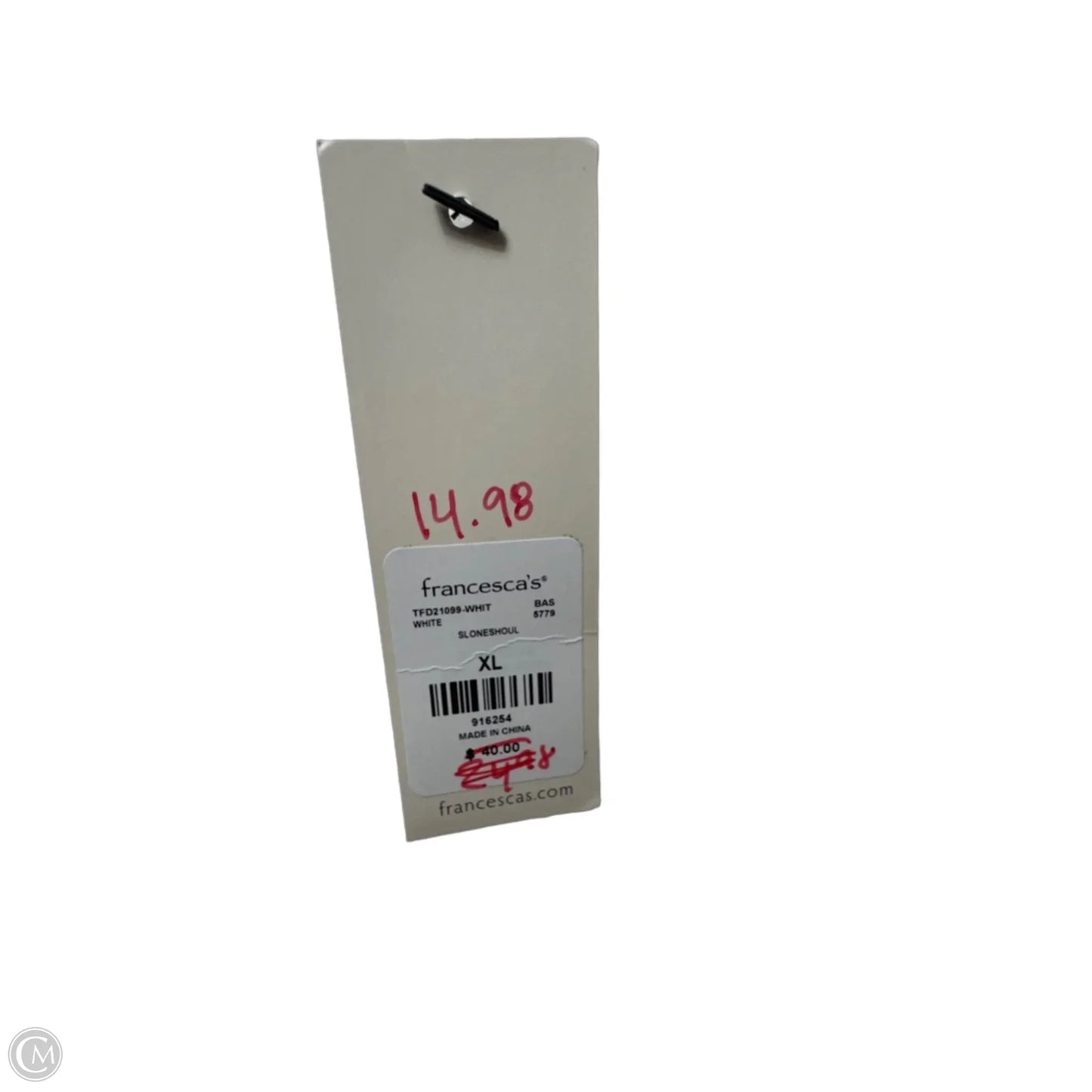 Top Sleeveless By Mi Ami In White, Size: Xl