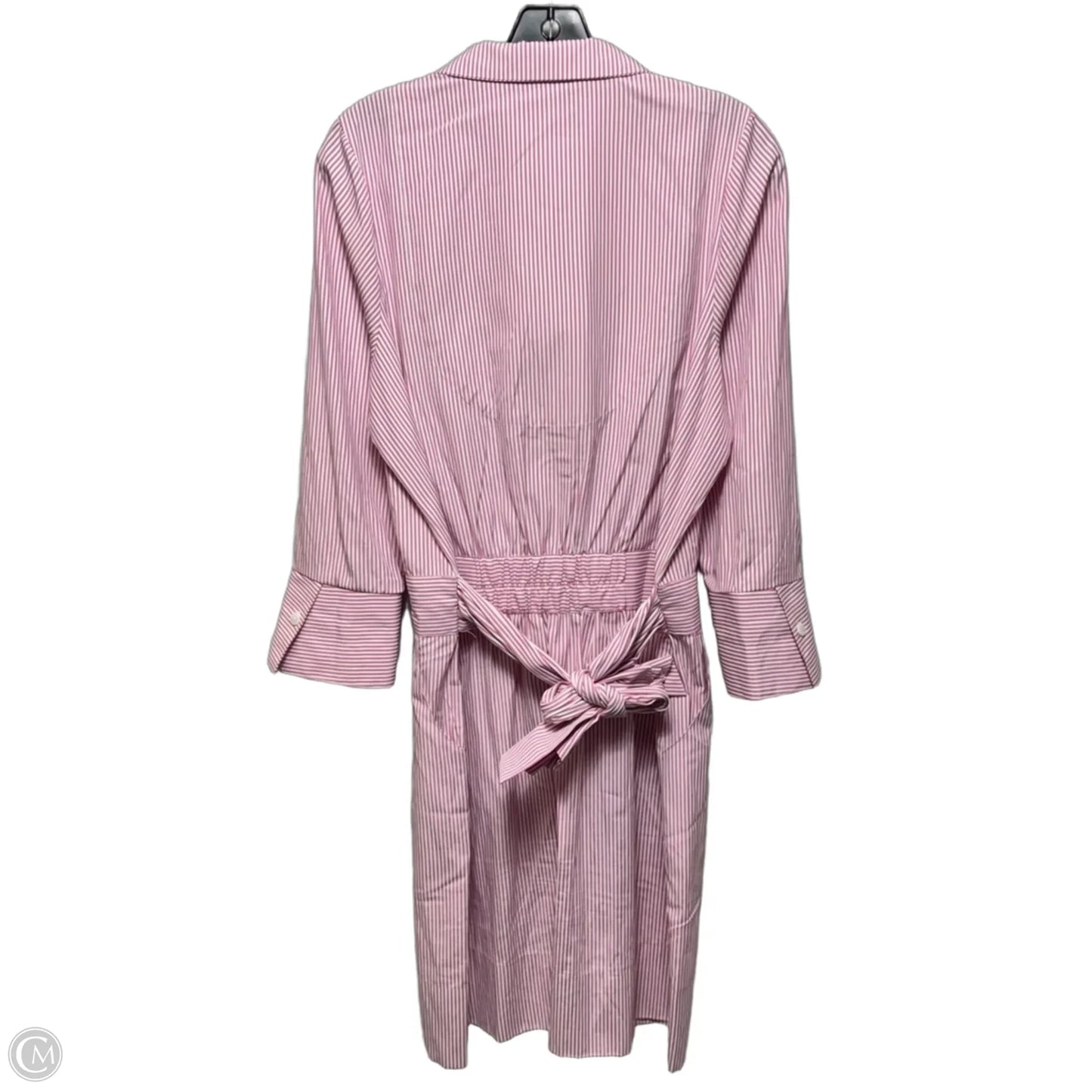 Tie Back Shirt-Dress Casual Midi By Gretchen Scott In Striped Pattern, Size: M