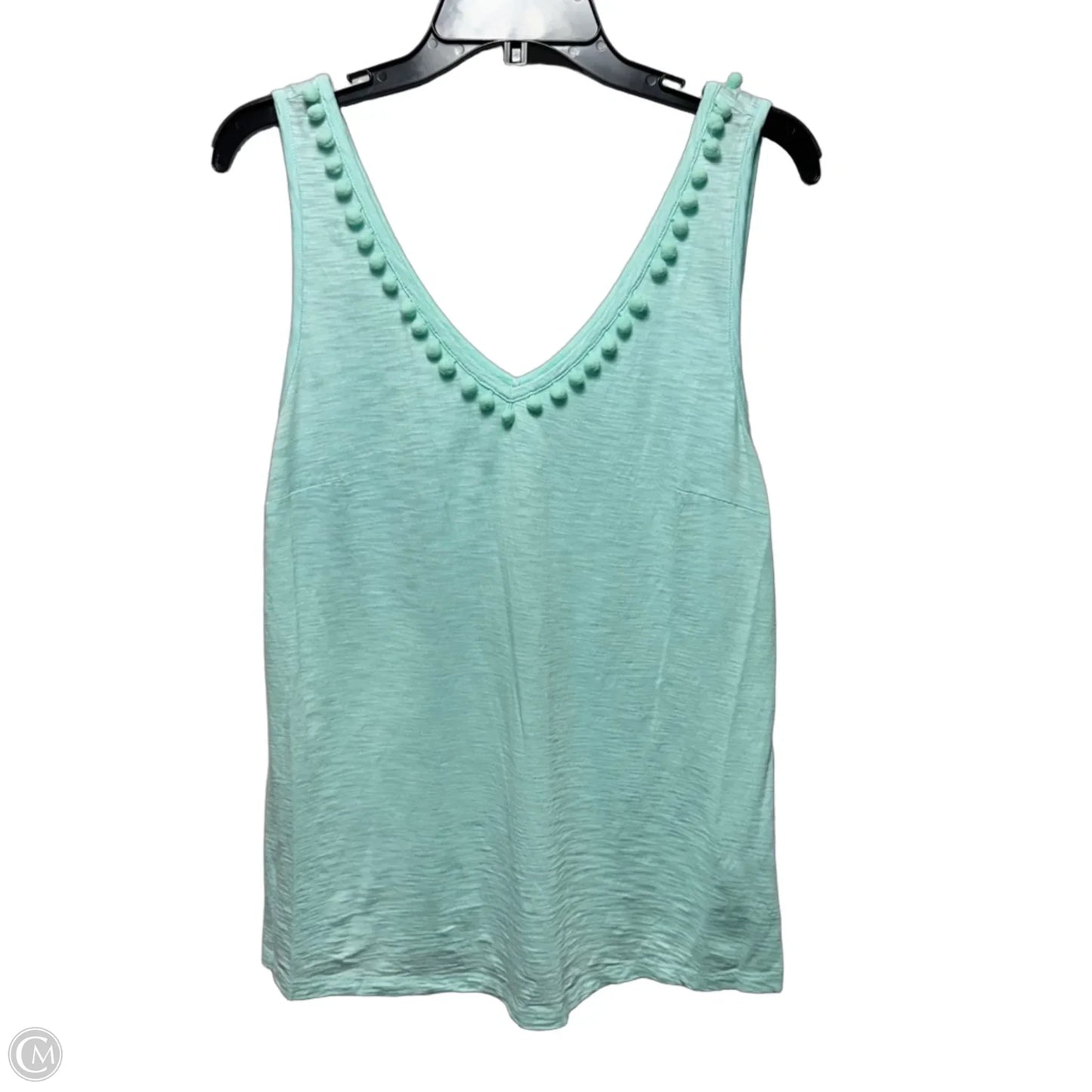Gigi Pom Pom Sleeveless Top Designer By Lilly Pulitzer In Aqua, Size: L