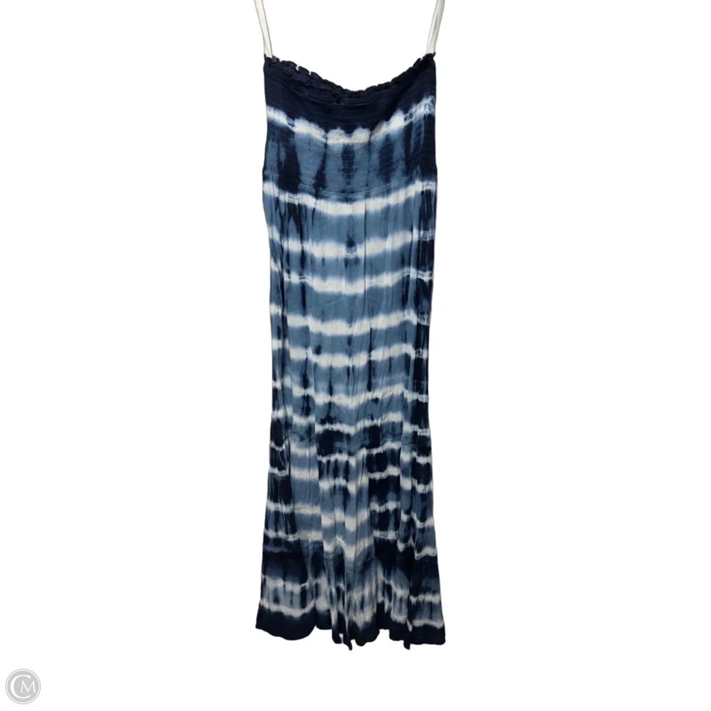 Strapless Dress Casual Maxi By Aerie In Blue & White Tie-Dye, Size: Xs