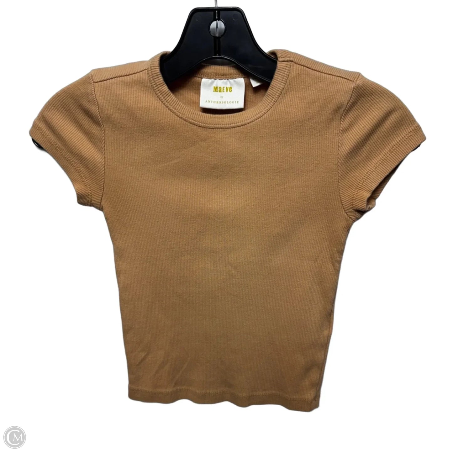 Crop Top Short Sleeve By Maeve In Tan, Size: Xxs