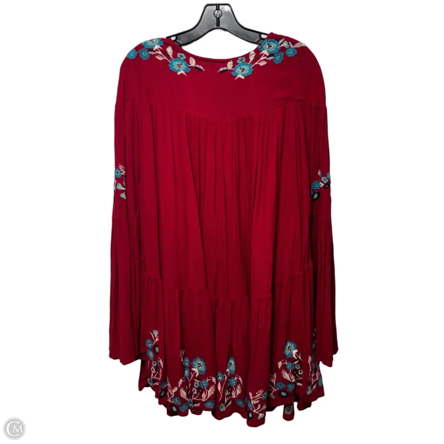 Embroidered Tunic Long Sleeve By Free People In Red, Size: M
