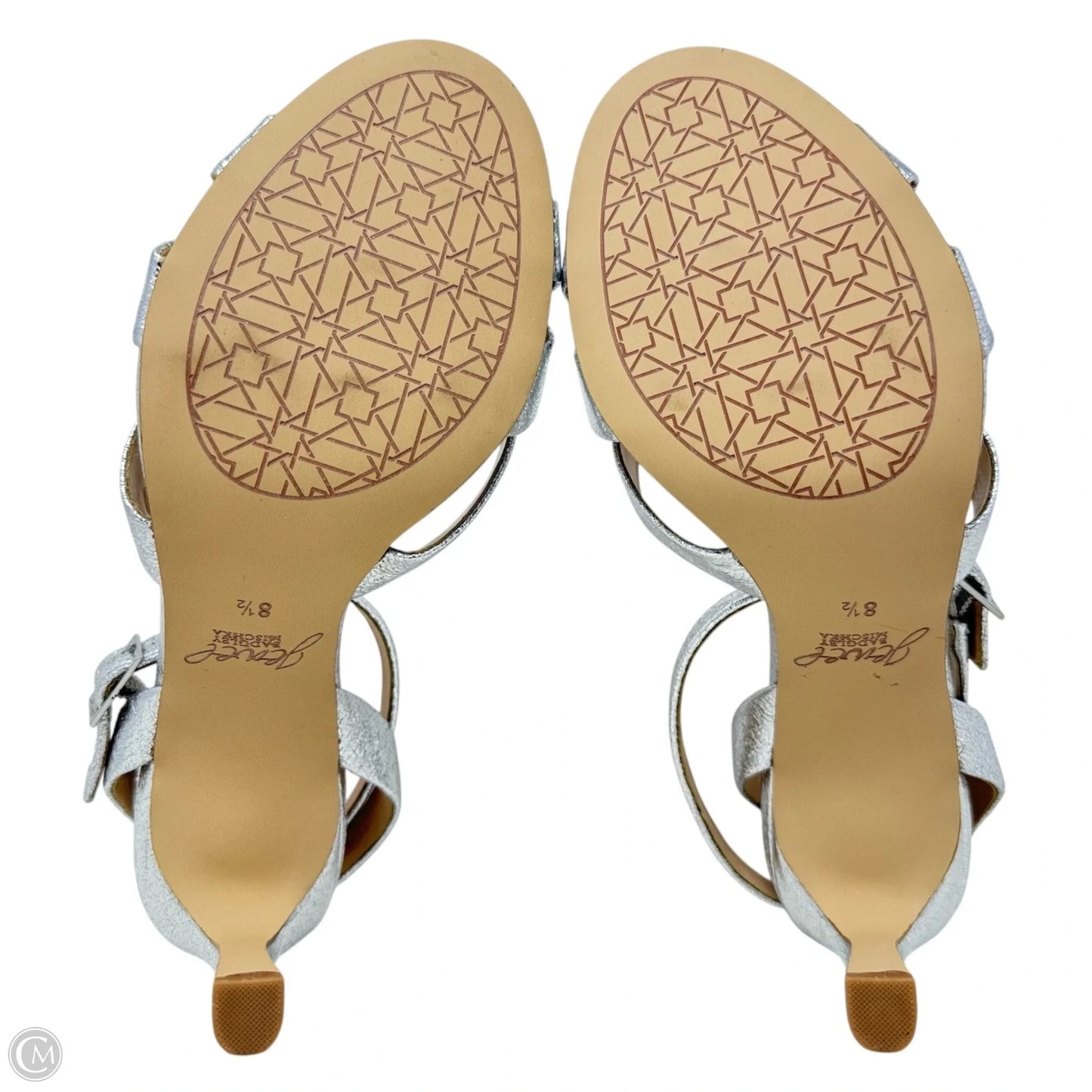 Rhonda Heeled Sandals By Jewel Badgley Mischka In Silver, Size: 8.5