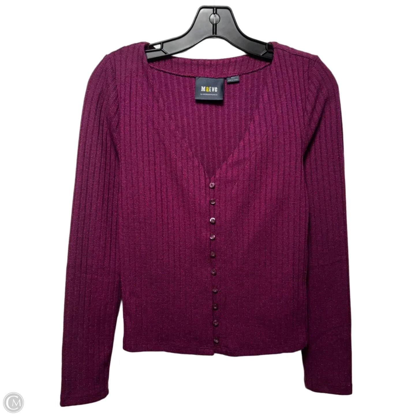 Metallic Rib Sweater By Maeve In Purple, Size: S