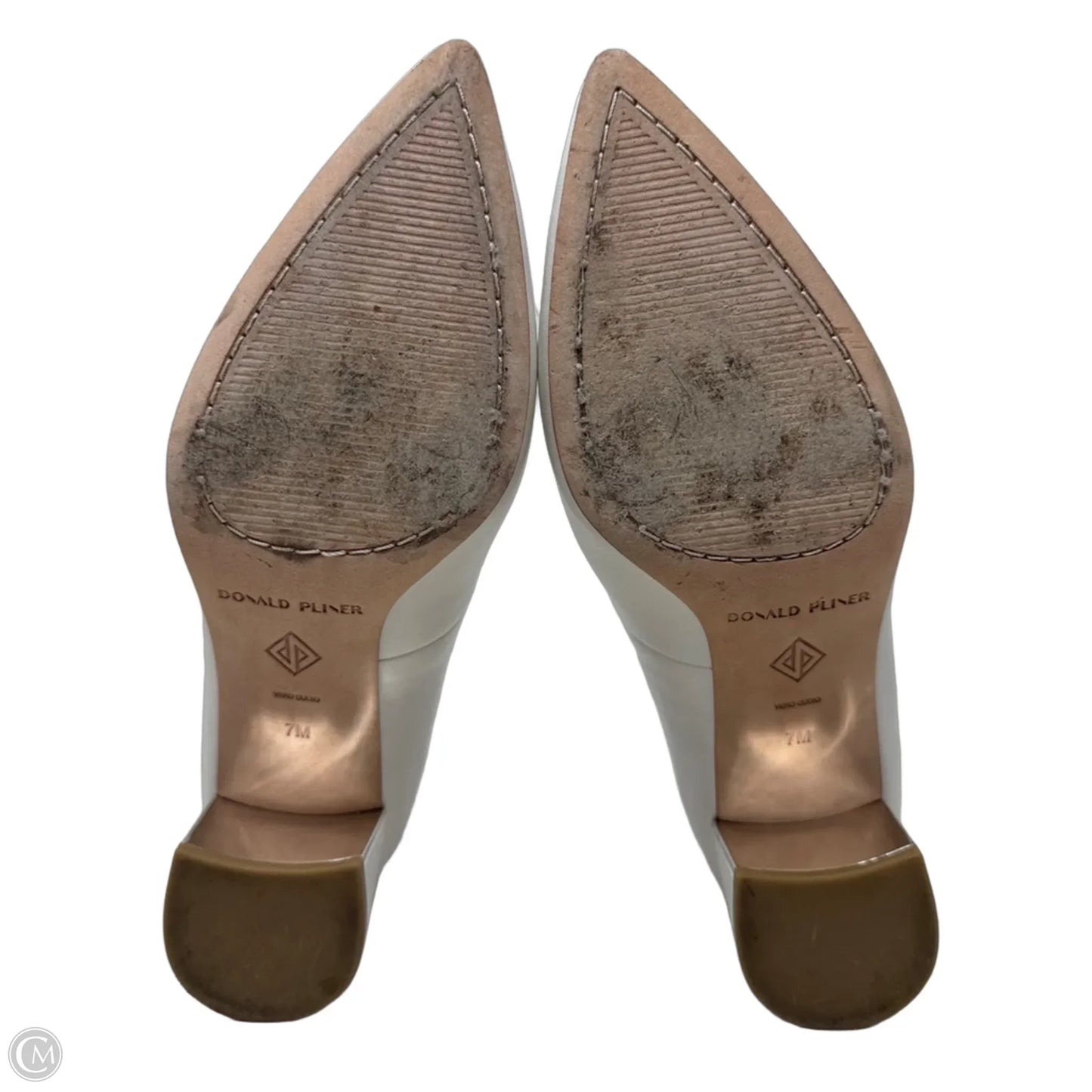 Suzette Nappa Leather Slip-On Pumps By Donald Pliner In White, Size: 7