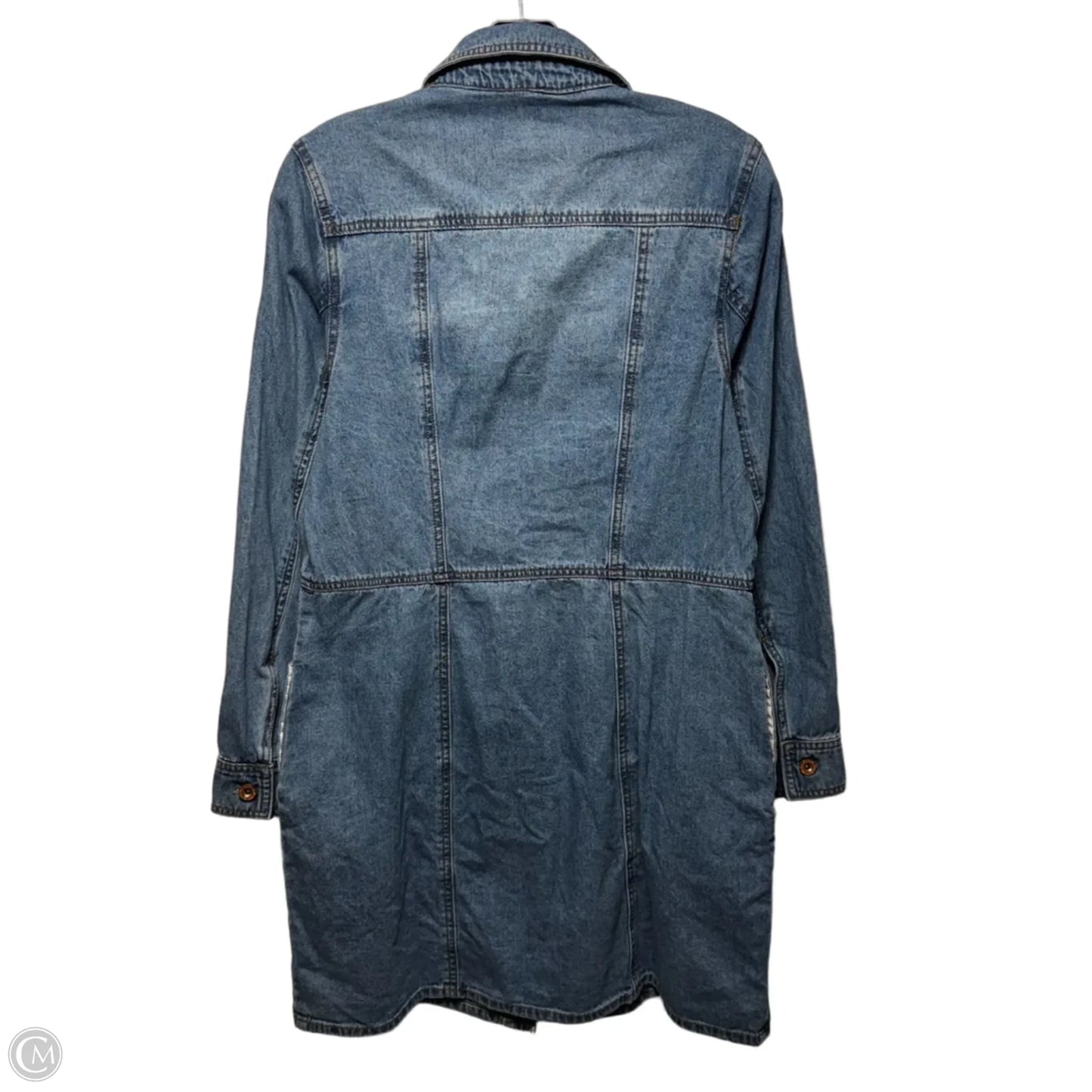 Denim Shirt Dress Designer By Frye In Blue Denim, Size: M