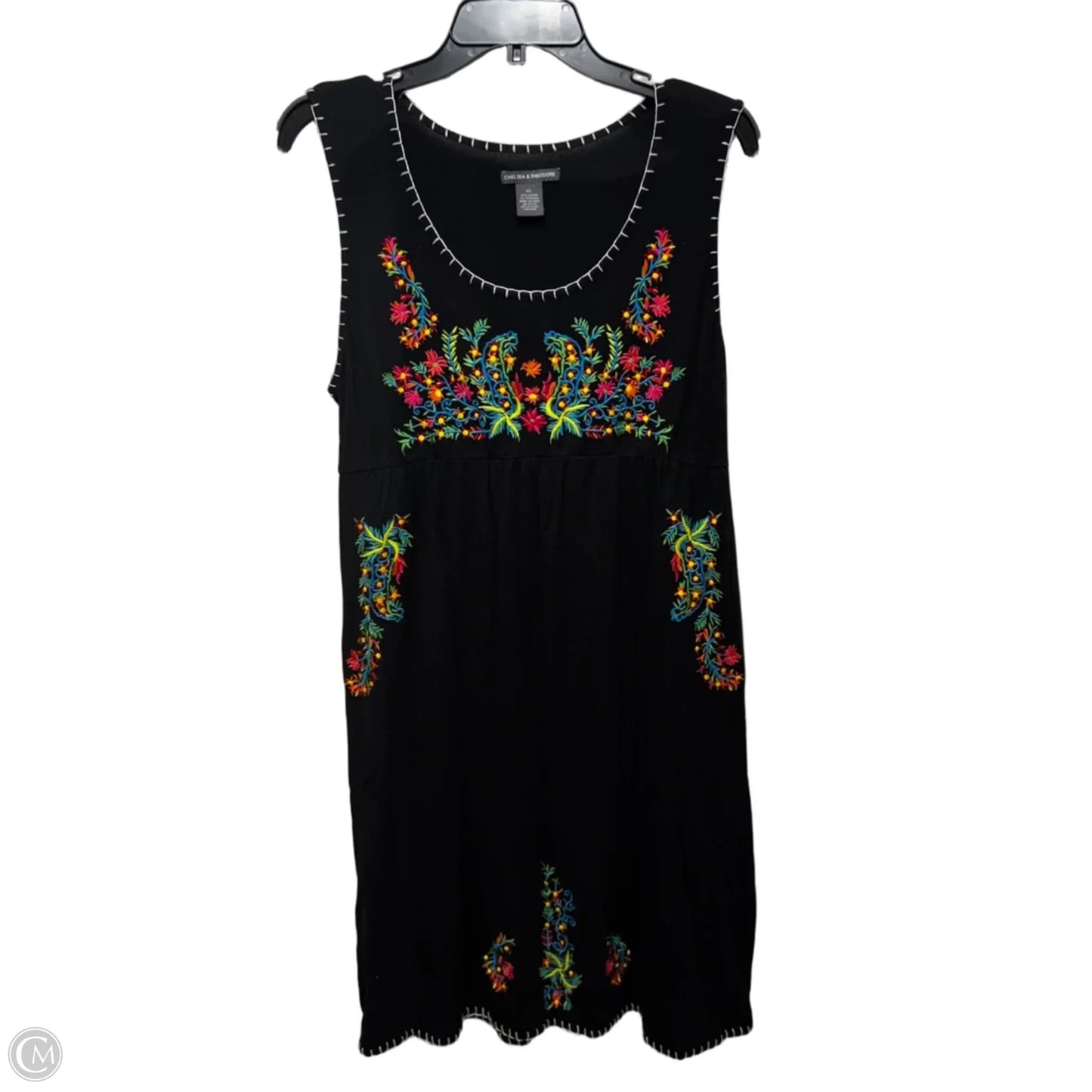 Embroidered Dress Casual Short By Chelsea And Theodore In Black, Size: Xl
