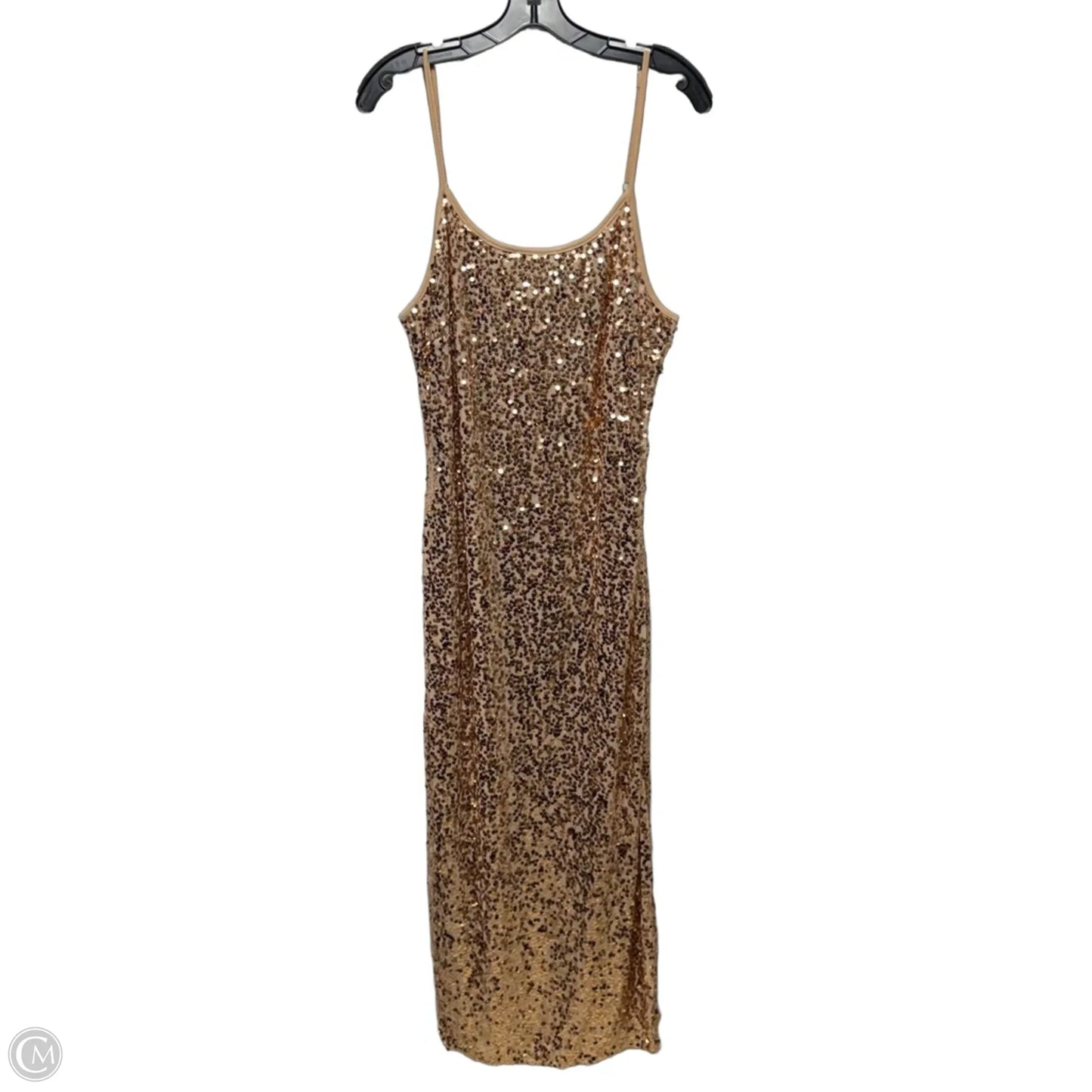 Sequin Mesh Dress Party Long By Grace Karin In Gold, Size: 16