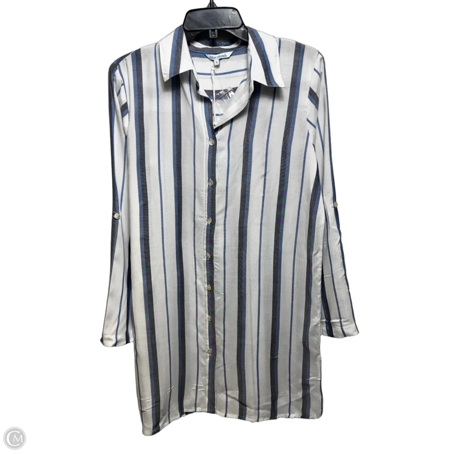 Tunic Long Sleeve By Blue Island In Striped Pattern, Size: S