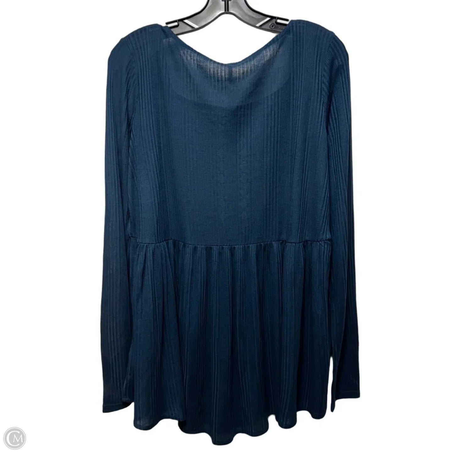 Tunic Long Sleeve By Free People In Blue, Size: L