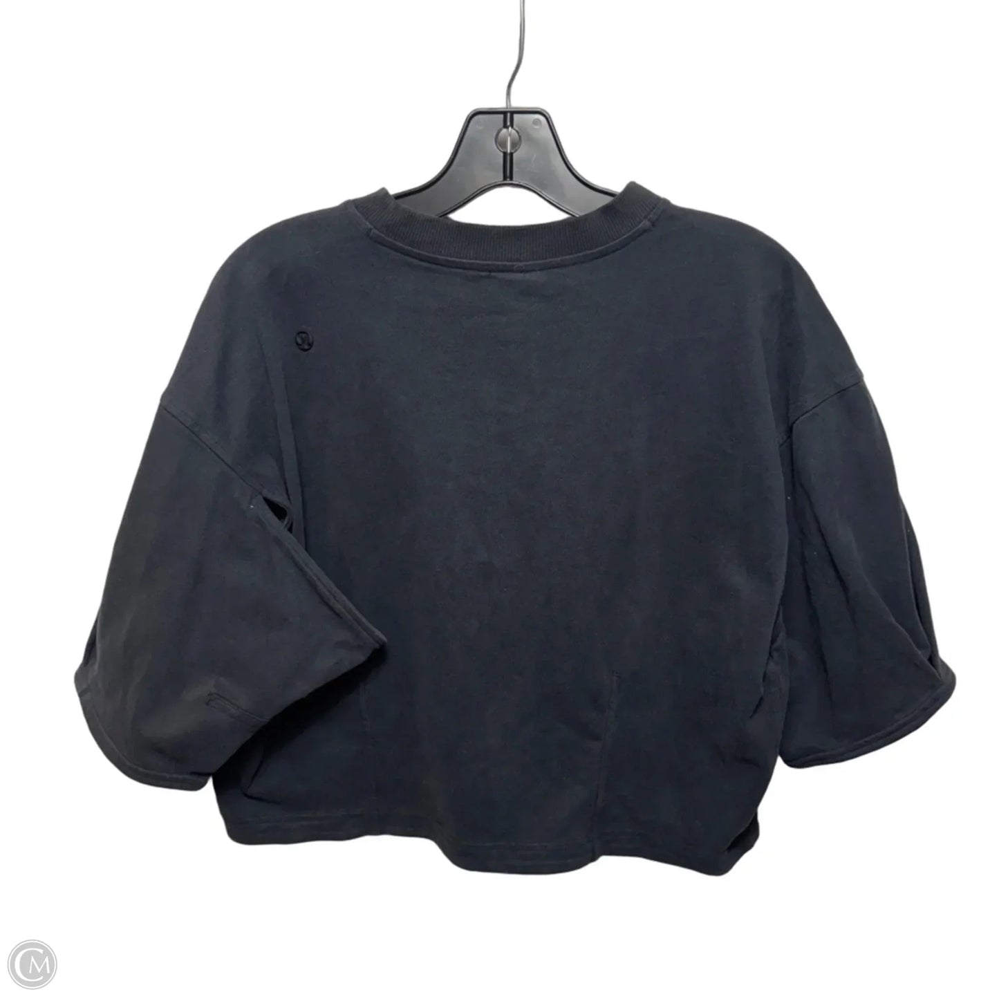 Athletic Top Short Sleeve By Lululemon In Black, Size: L