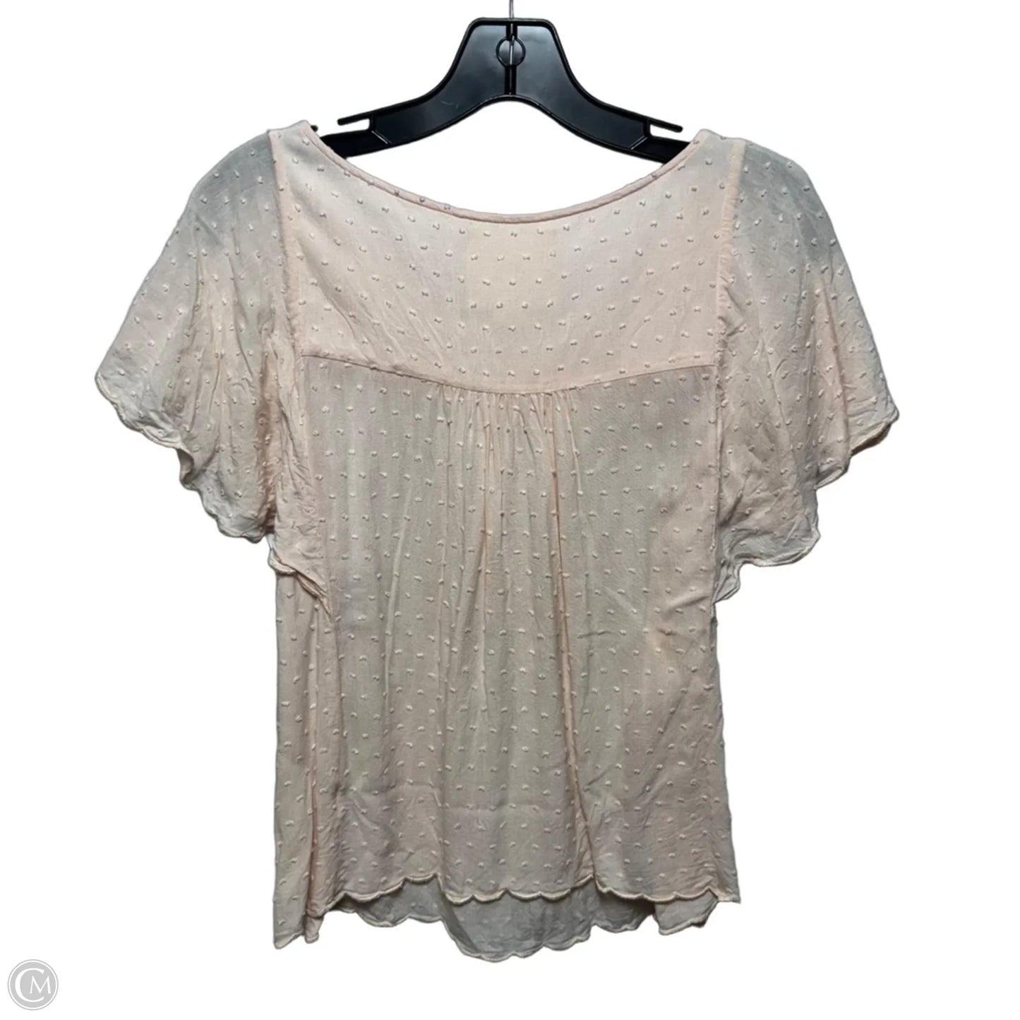 Swiss Dot Top Short Sleeve By Maeve In Pink, Size: 4