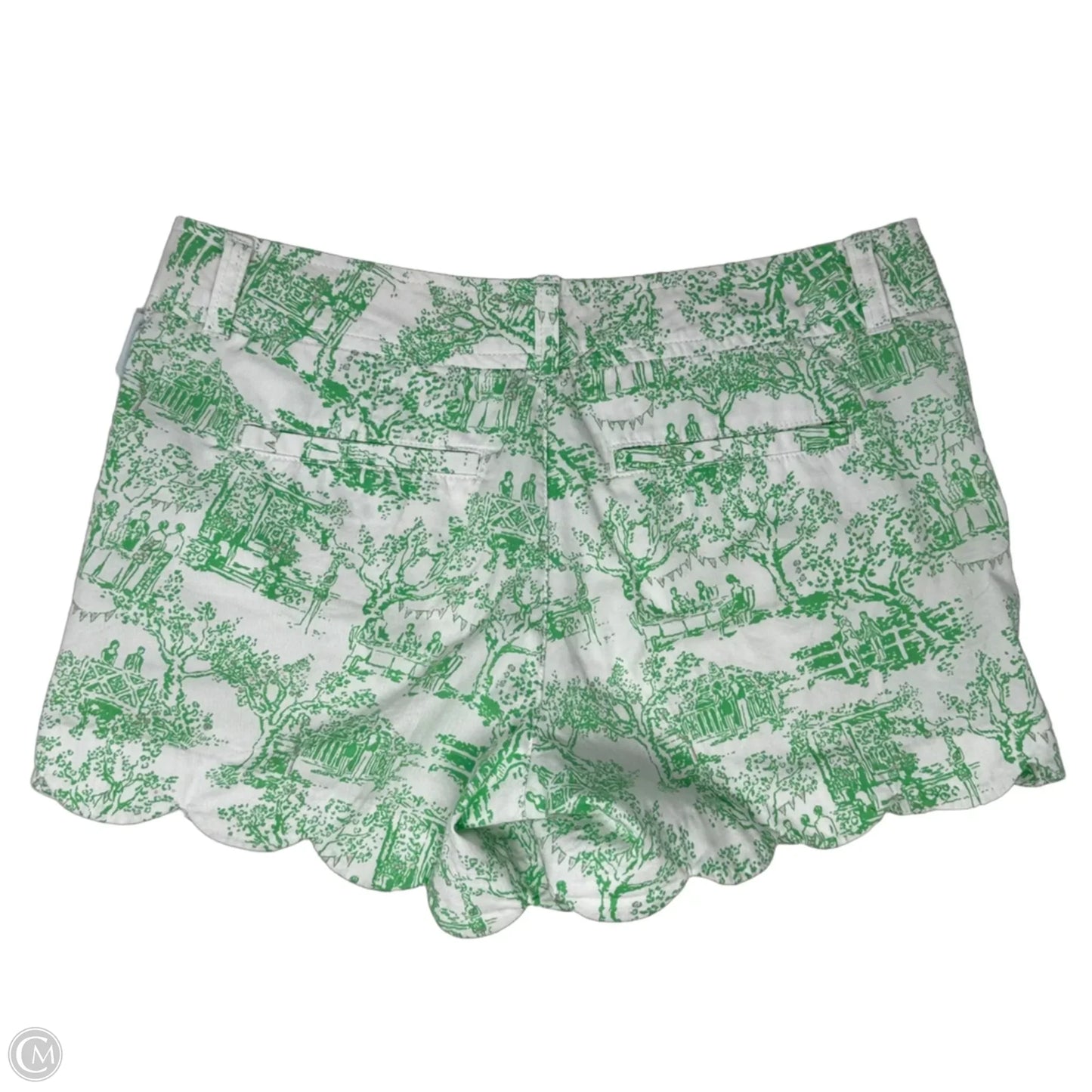 Shorts Designer By Lilly Pulitzer In Green & White, Size: 4