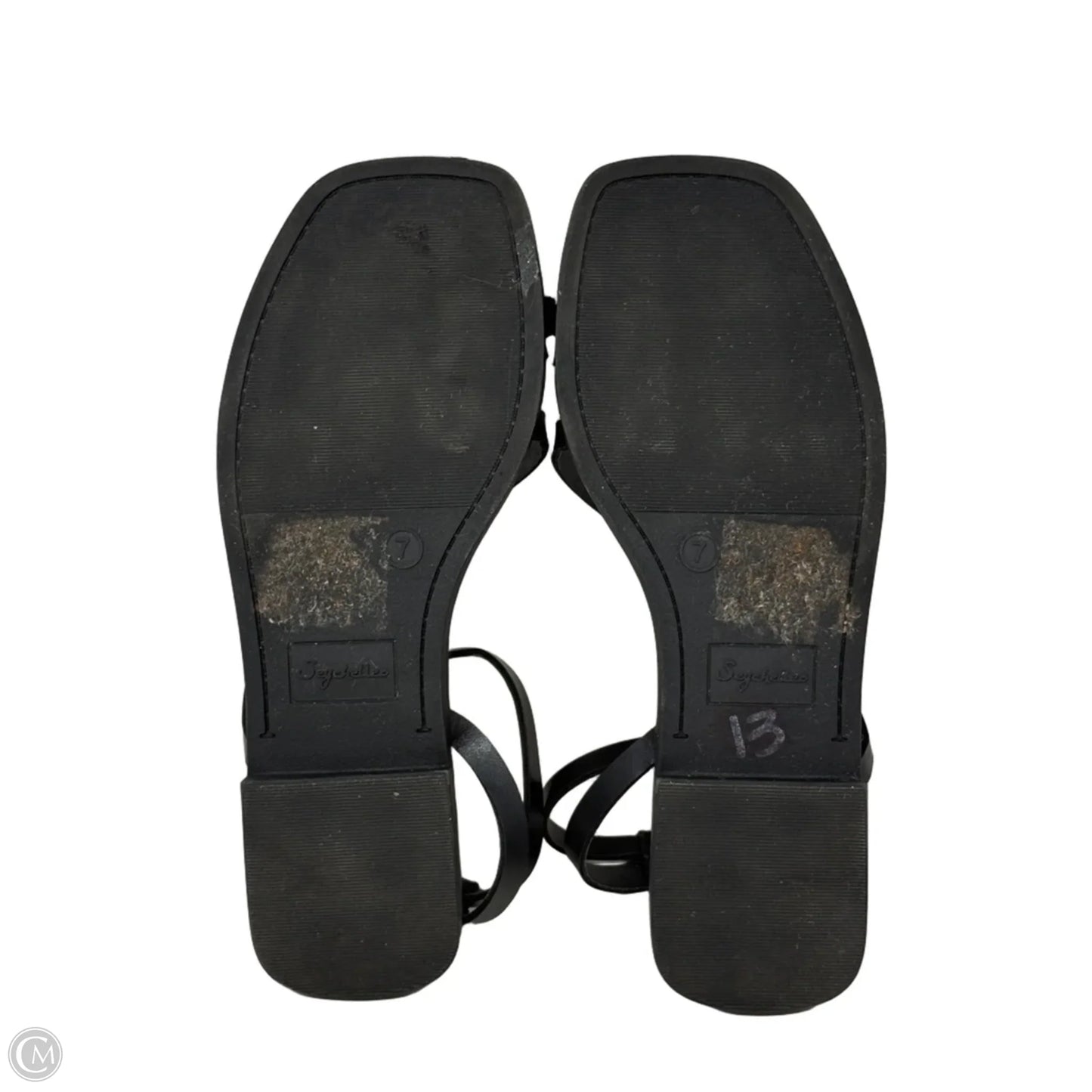 Strappy Leather Flat Sandals By Seychelles In Black, Size: 7