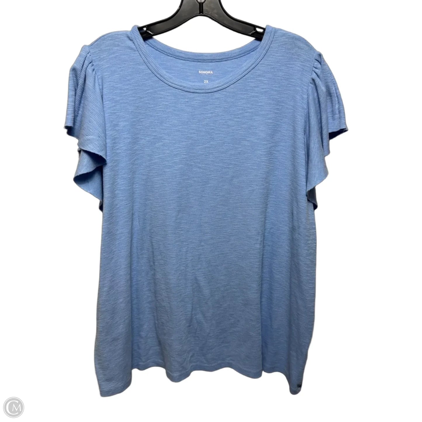 Top Short Sleeve By Sonoma In Blue, Size: 2X
