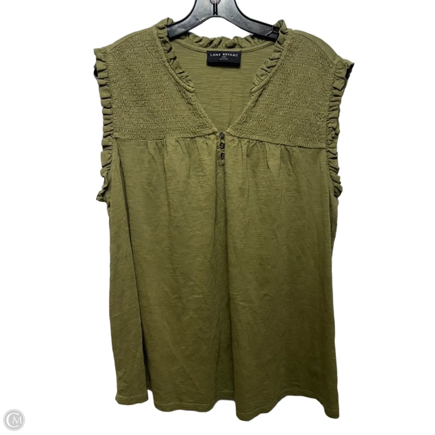 Top Sleeveless By Lane Bryant In Green, Size: 18