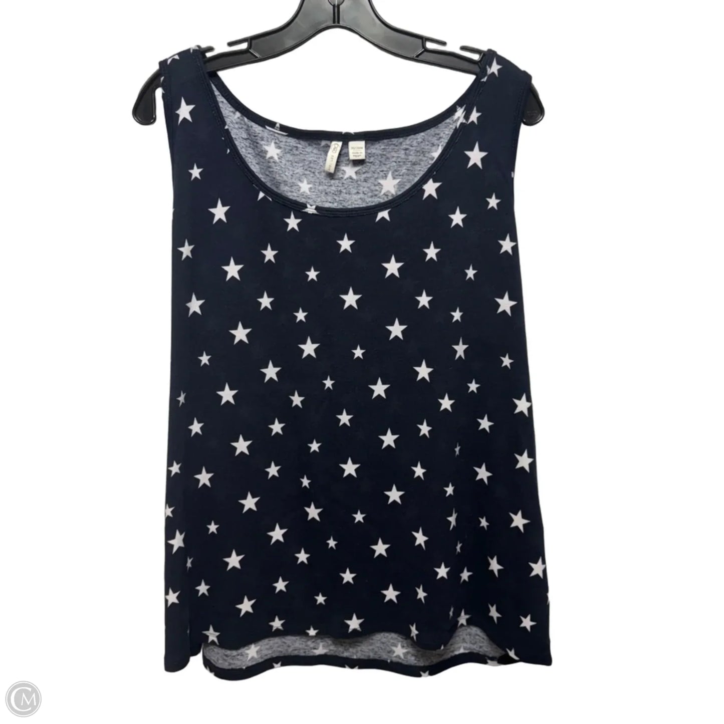 Top Sleeveless By Cato In Navy & White, Size: 26