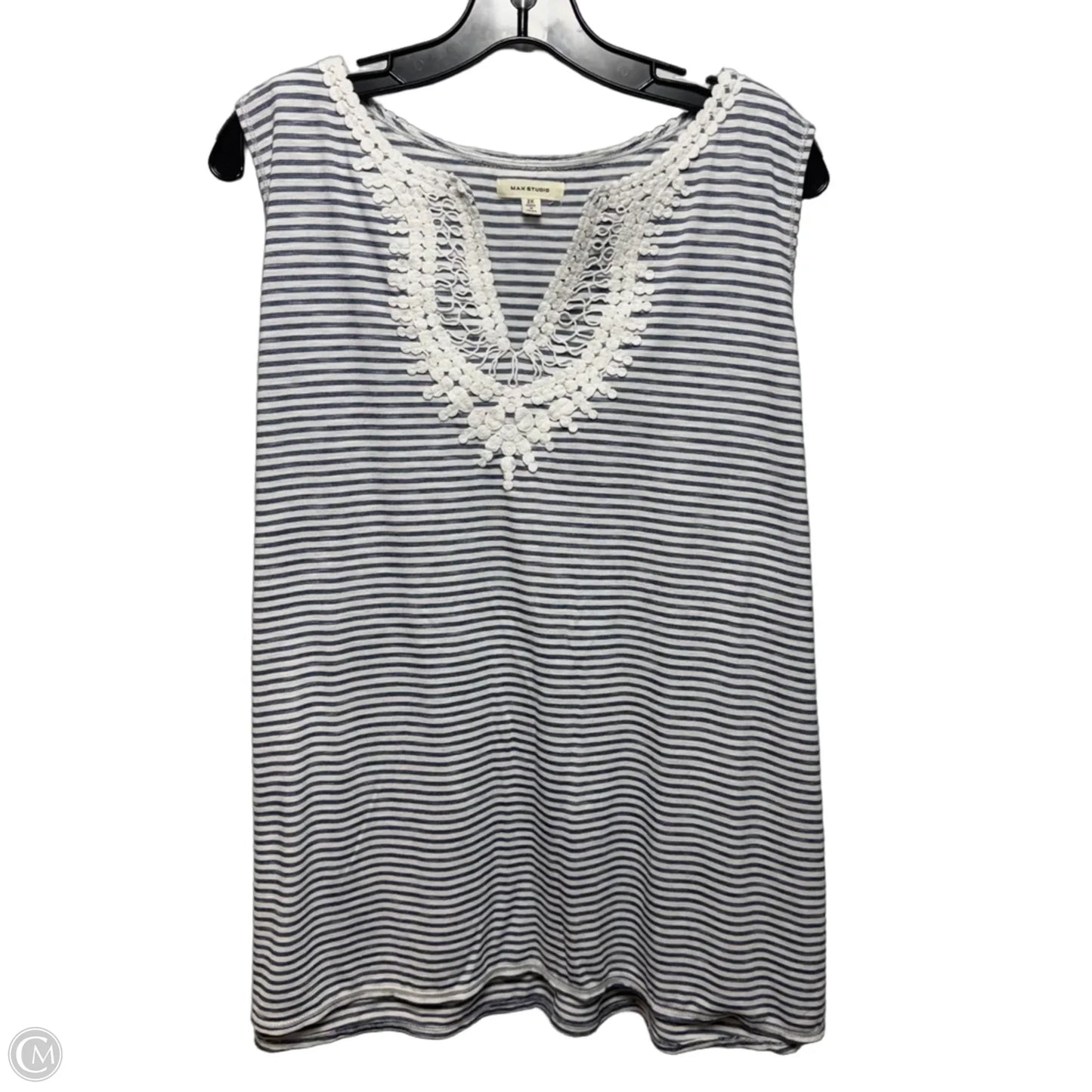 Top Sleeveless By Max Studio In Striped Pattern, Size: 2x