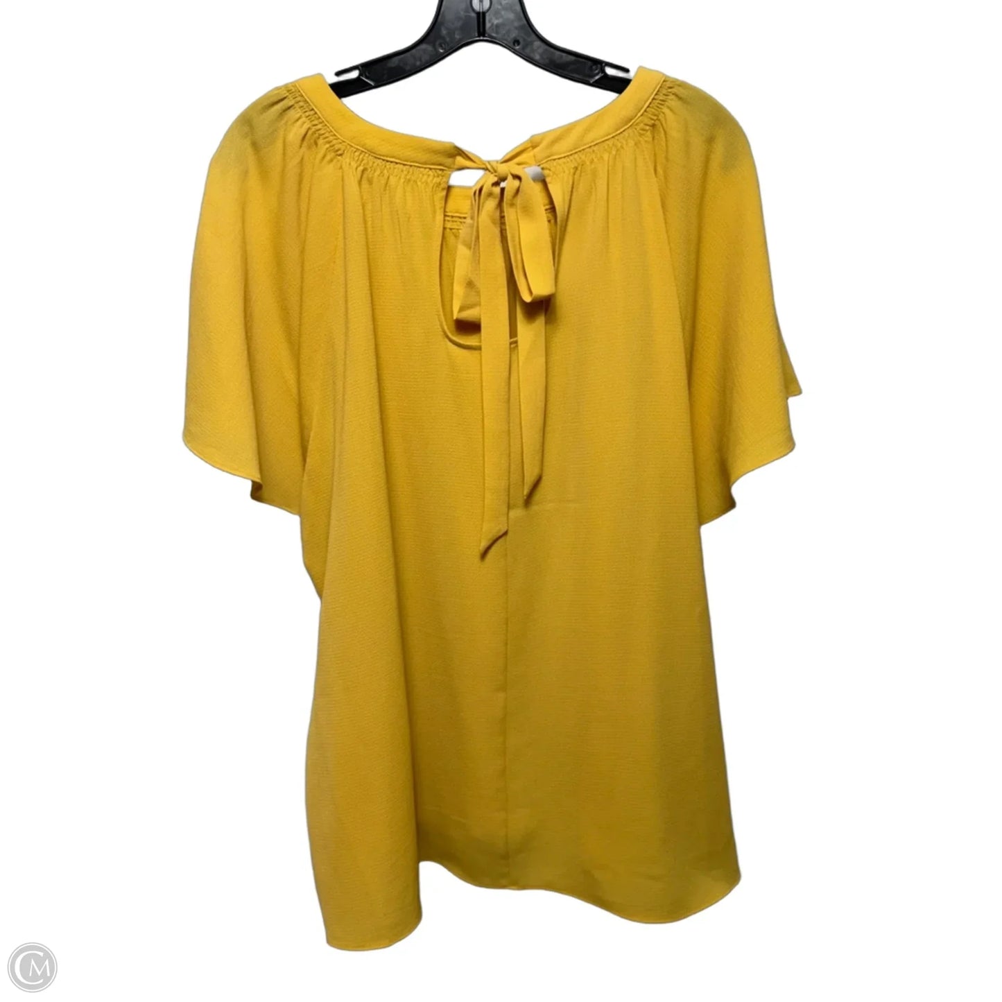 Top Short Sleeve By Cato In Yellow, Size: 22