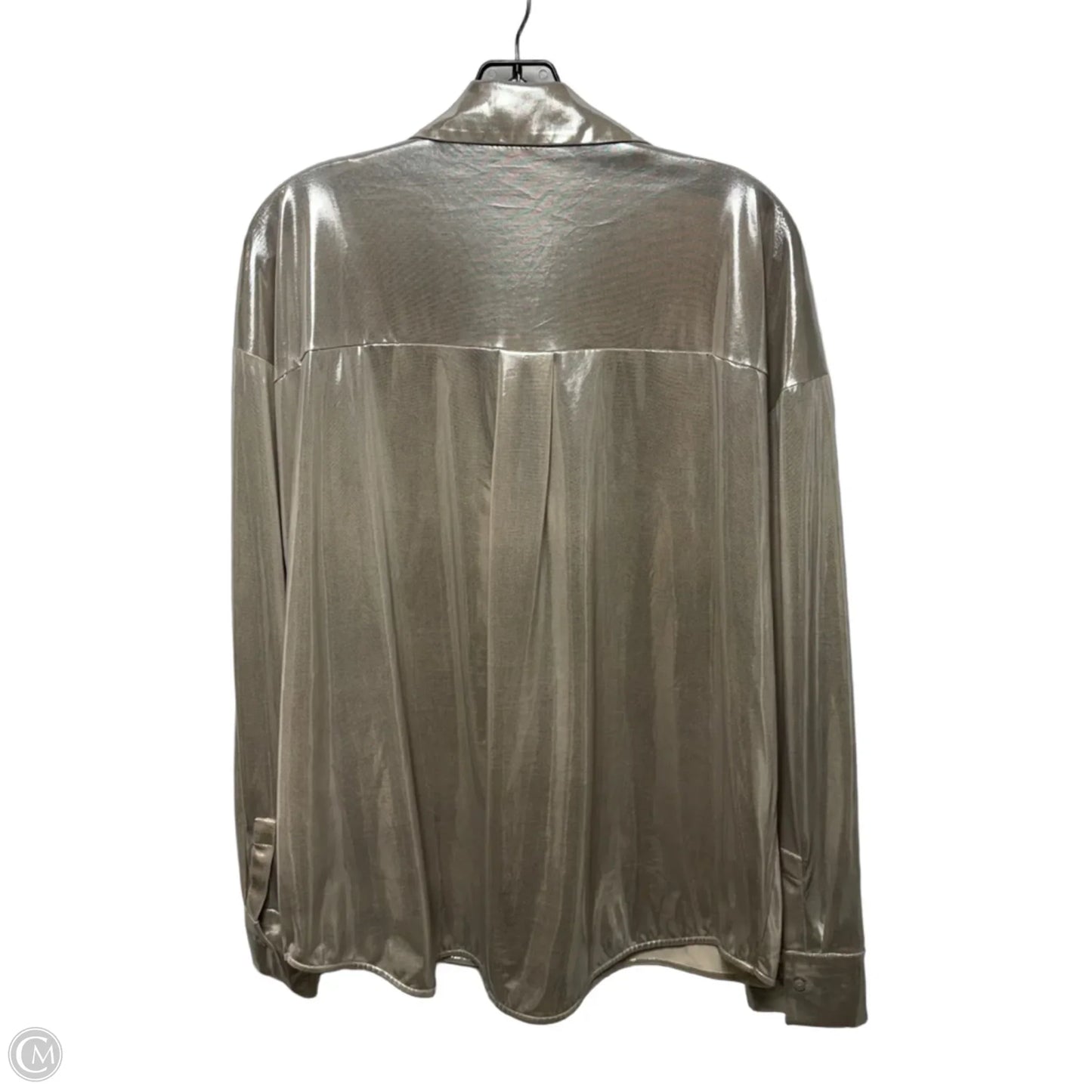 Top Long Sleeve By Anthropologie In Silver, Size: Xl