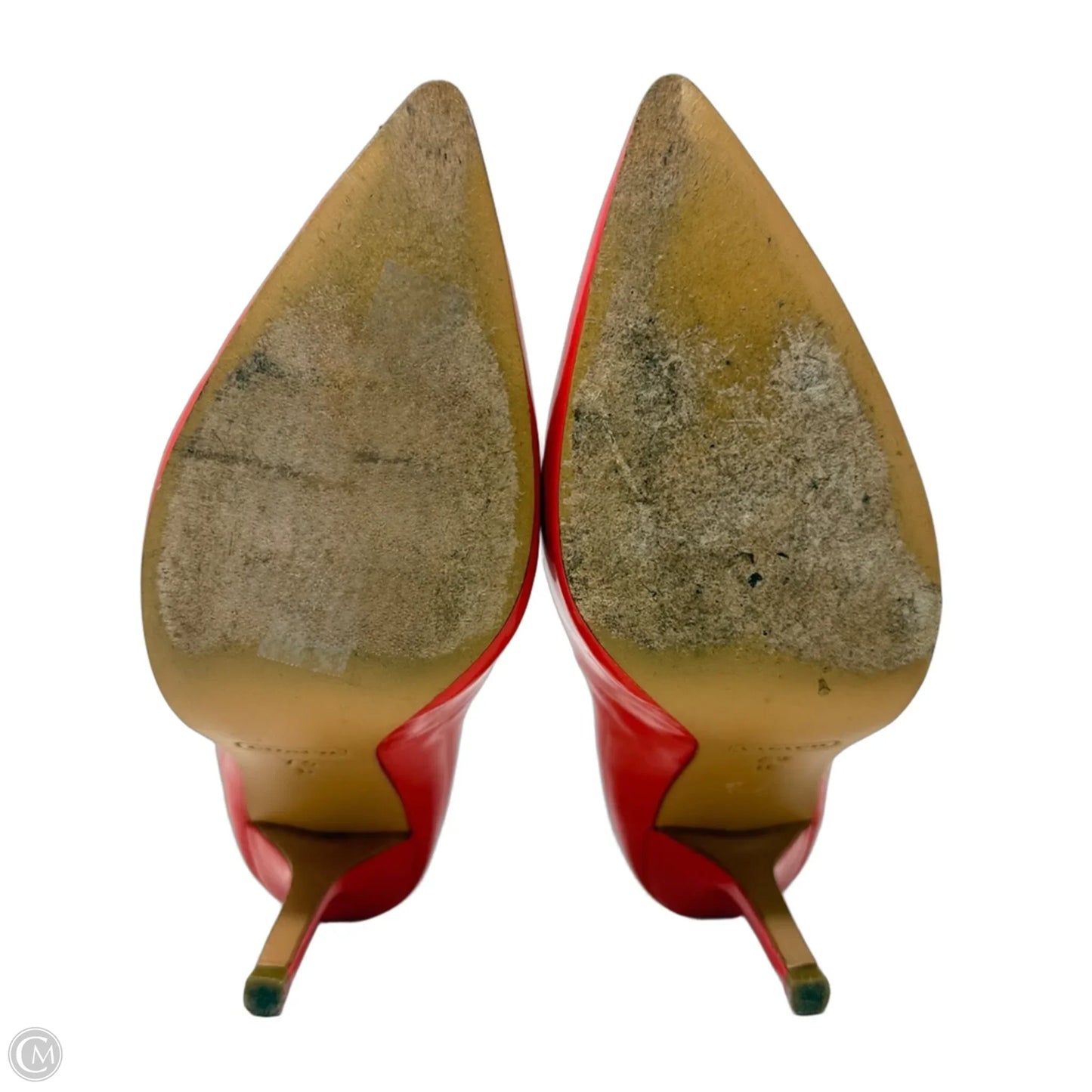 Lizzie Patent Leather Stiletto Pumps Designer By Coach In Coral, Size: 7.5