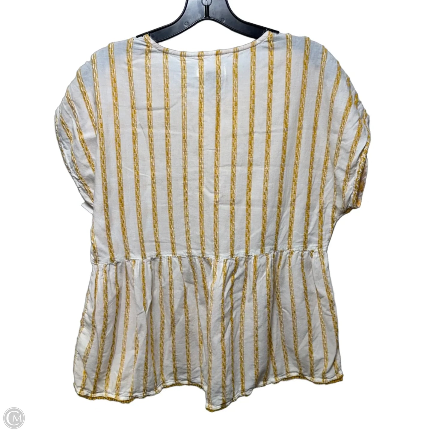 Top Sleeveless By Pilcro In White & Yellow, Size: M