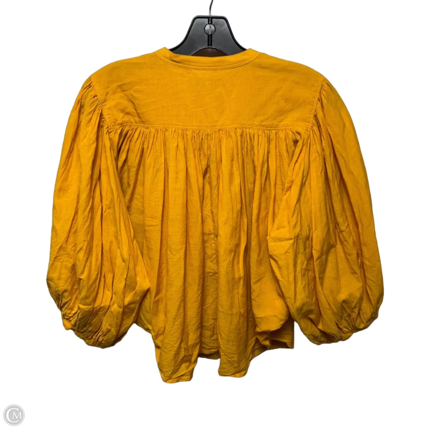 Top Short Sleeve By Madewell In Yellow, Size: M