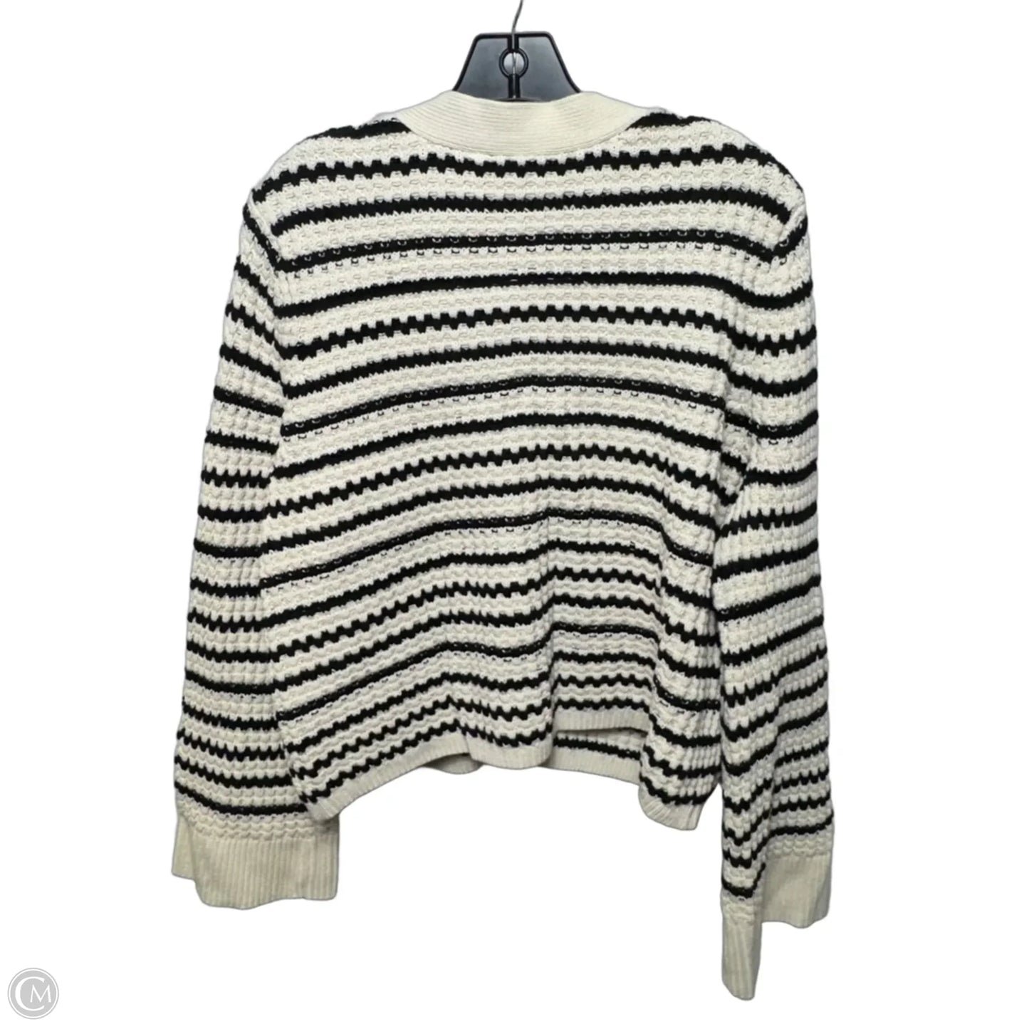 Cotton Sweater Cardigan By Gap In Striped Pattern, Size: L
