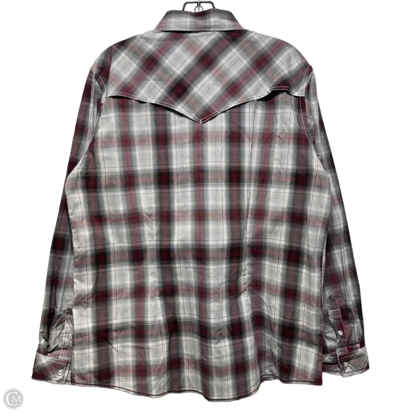 Top Long Sleeve By Panhandle In Plaid Pattern, Size: Xl
