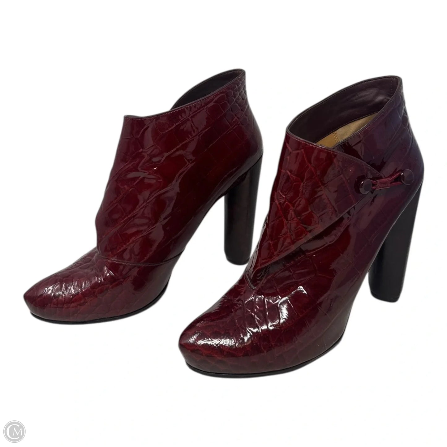 Delft Cornelia Croc Ankle Boots Luxury Designer By Louis Vuitton In Red, Size: 9 (IT 39)