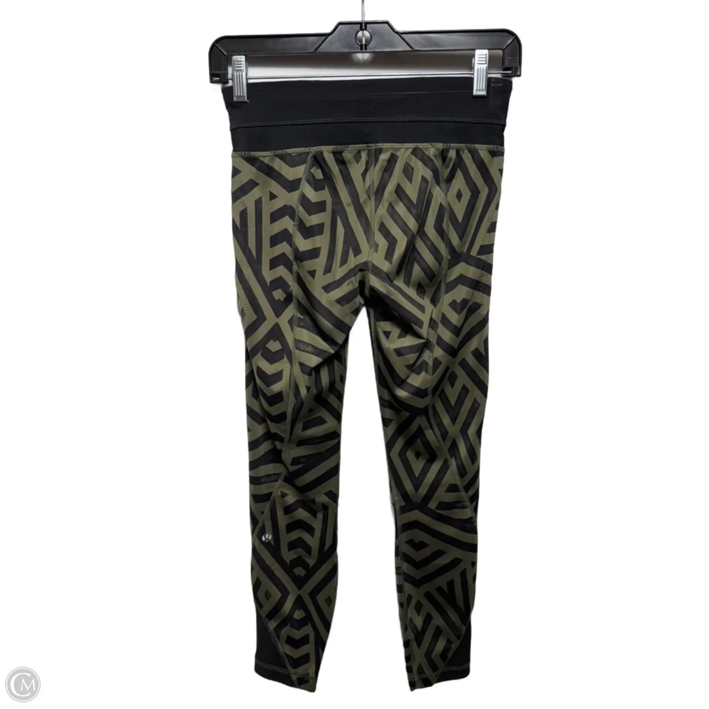 Athletic Leggings By Lululemon In Black & Green, Size: 4