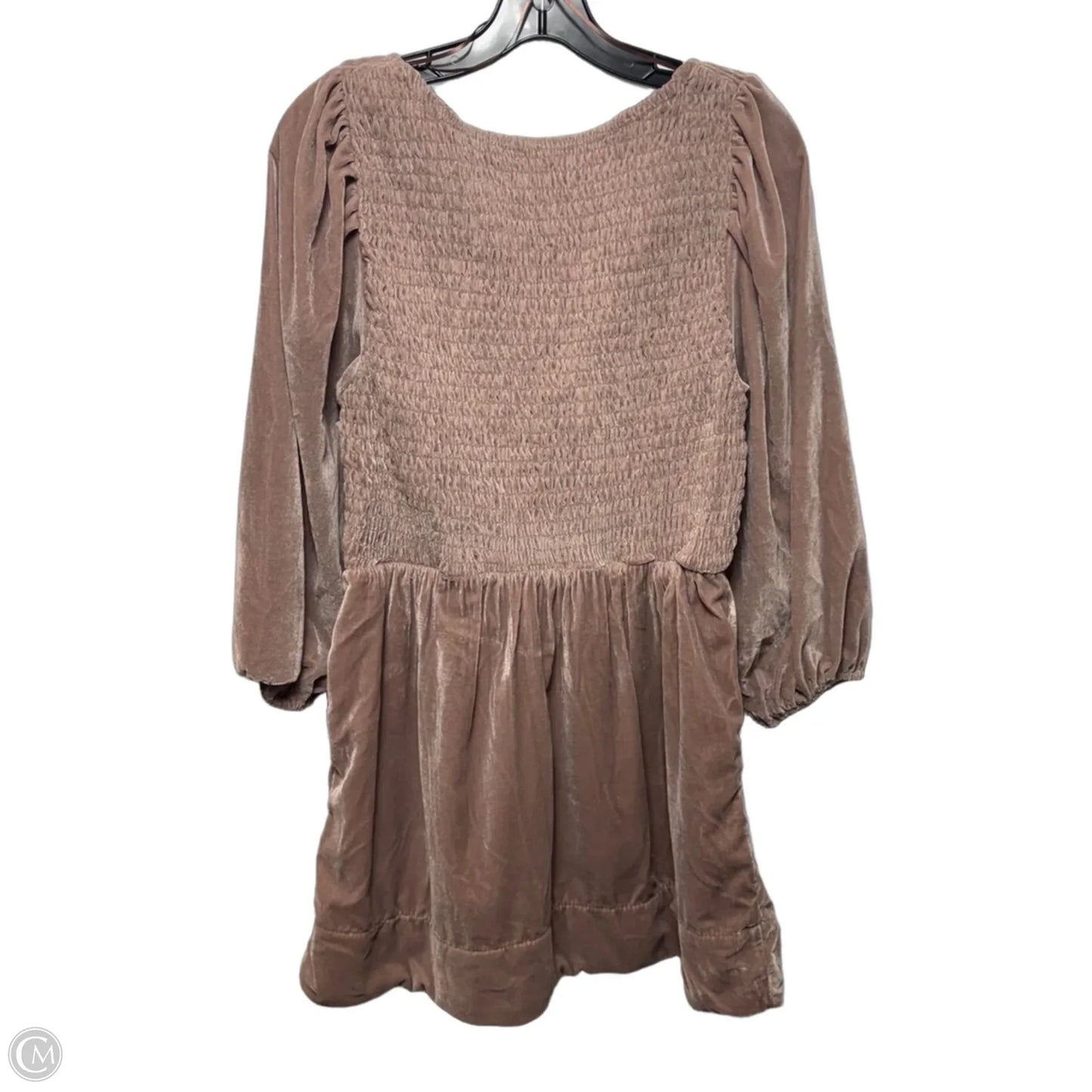 Velvet Smocked Dress Casual Short By Free People In Mauve, Size: Xs