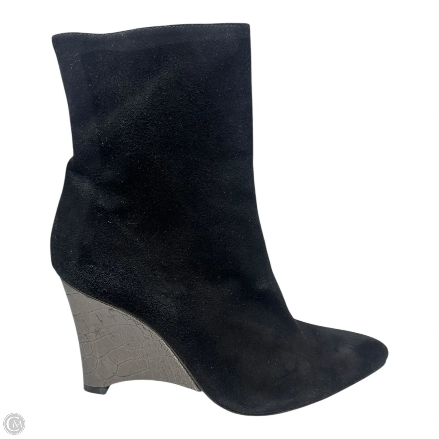 Boots Designer By Stuart Weitzman In Black & Silver, Size: 9.5