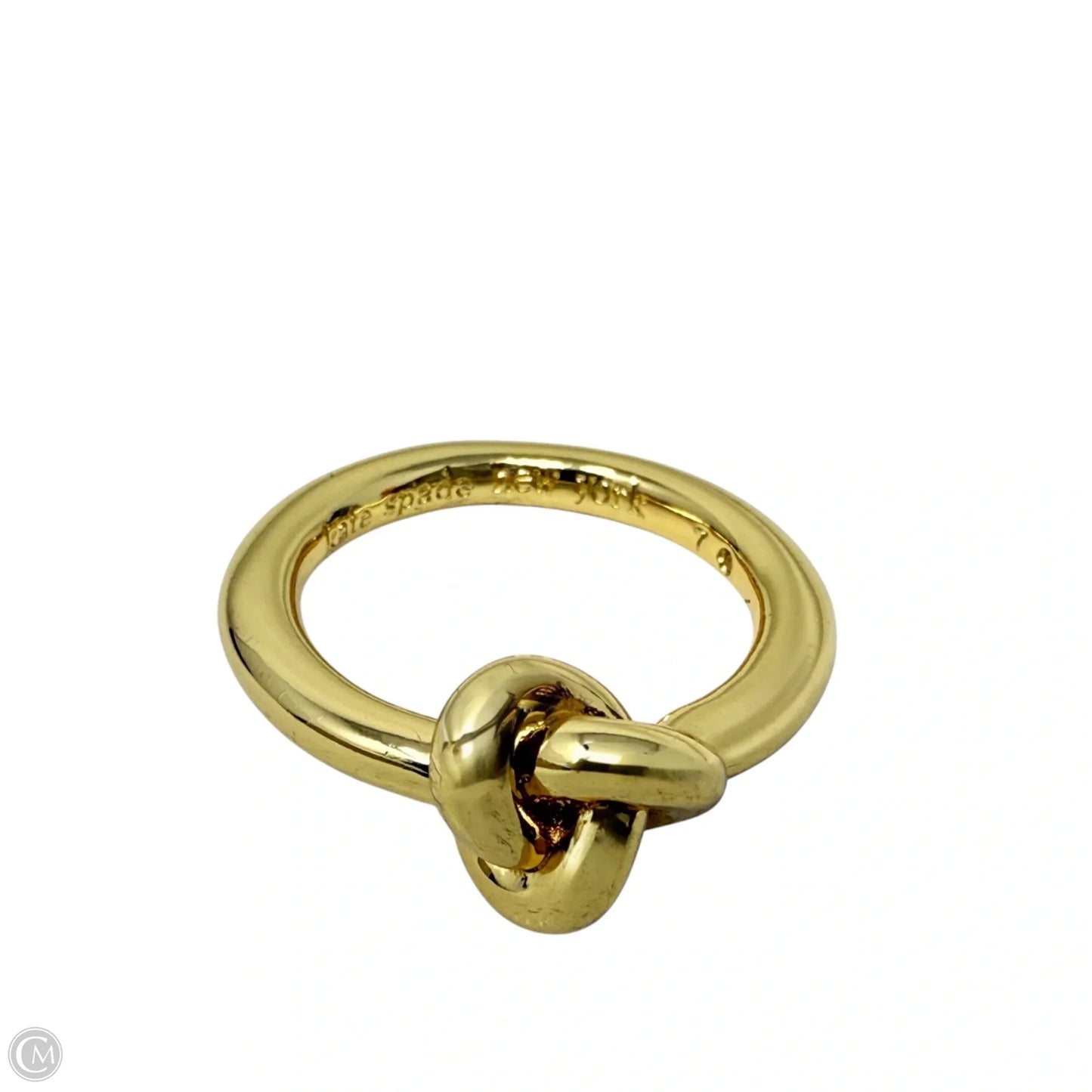 Gold Tone Double Knot Ring Designer By Kate Spade, Size: 7