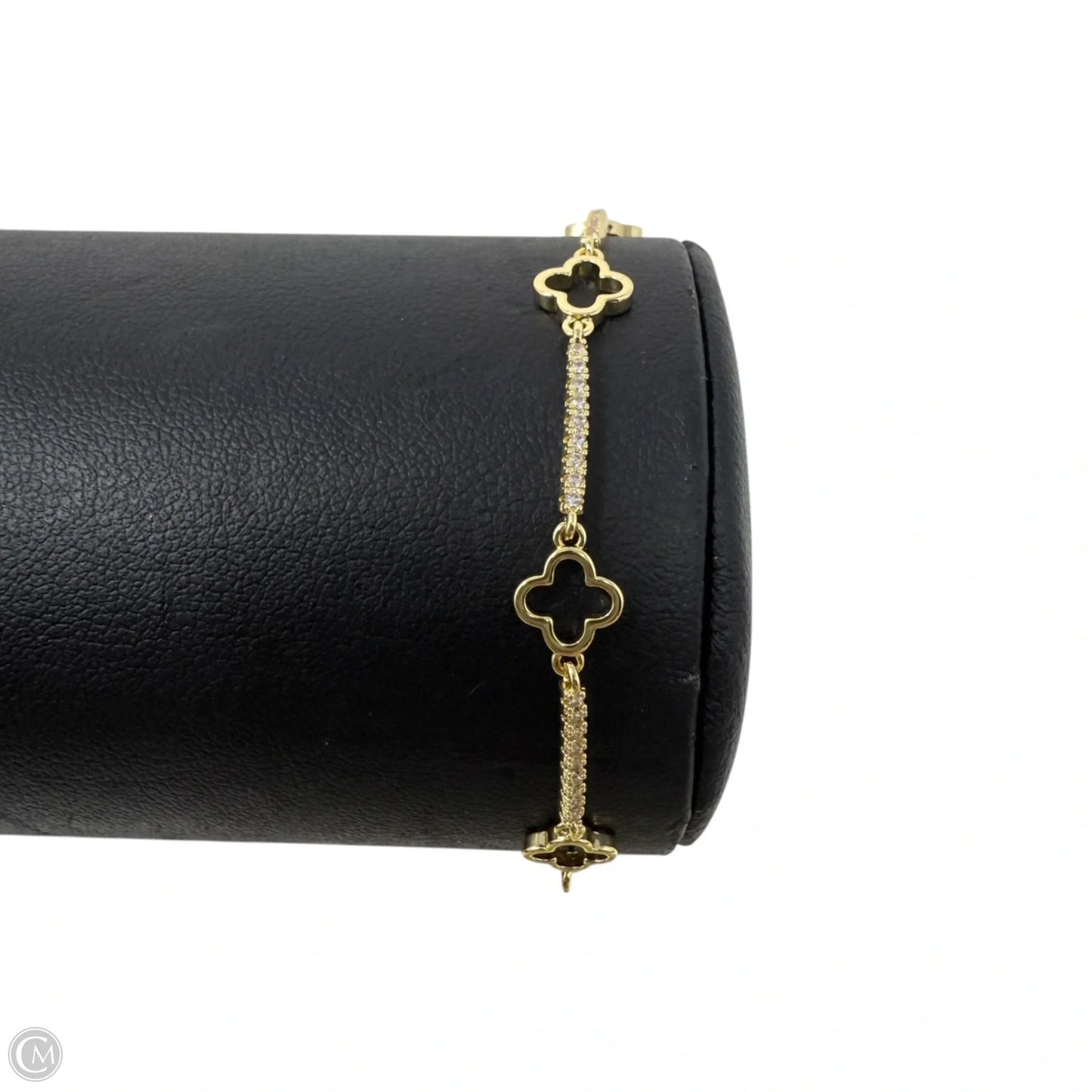 Gold Tone Open Clover Slider Bracelet