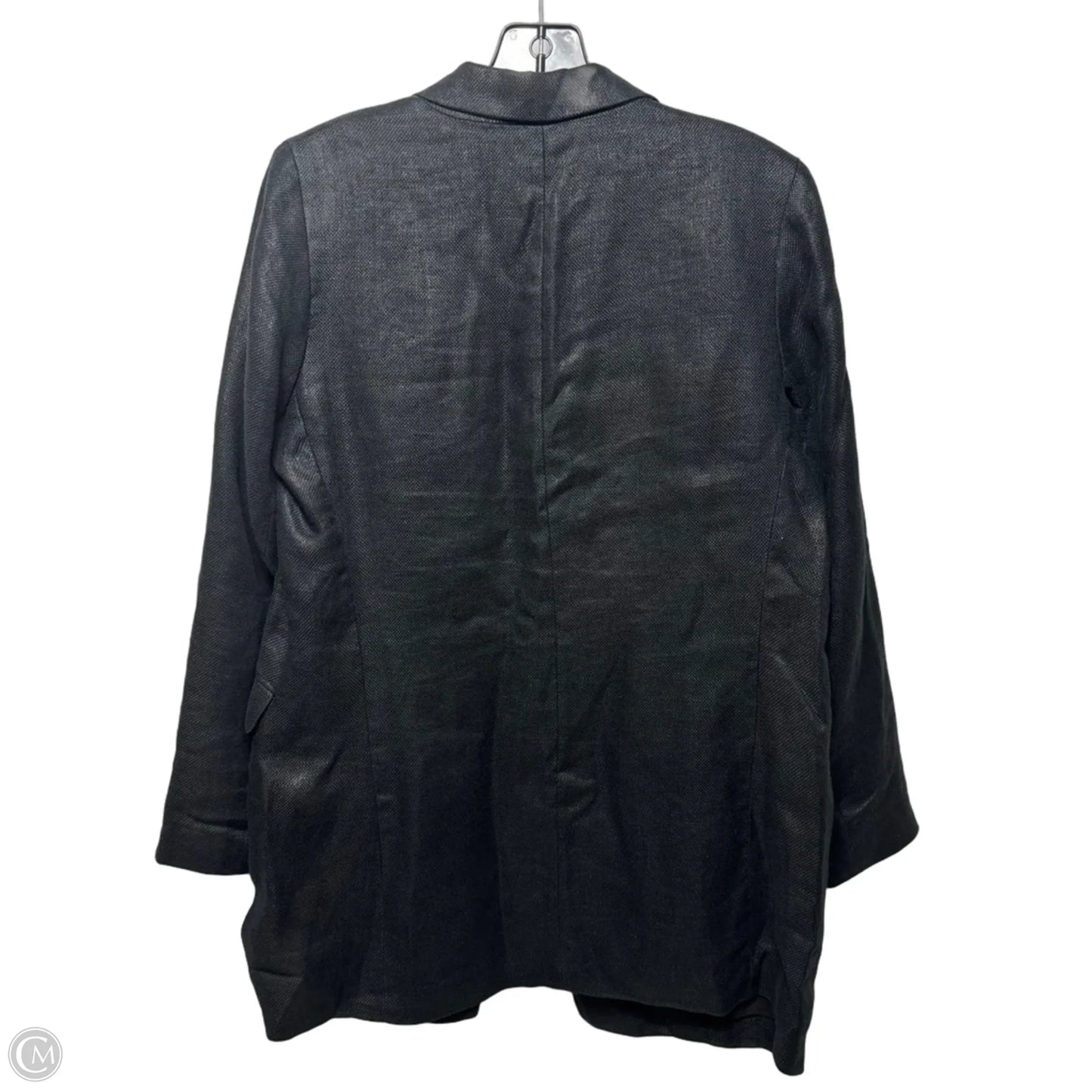 Linen Long Blazer By Chicos In Black, Size: 4