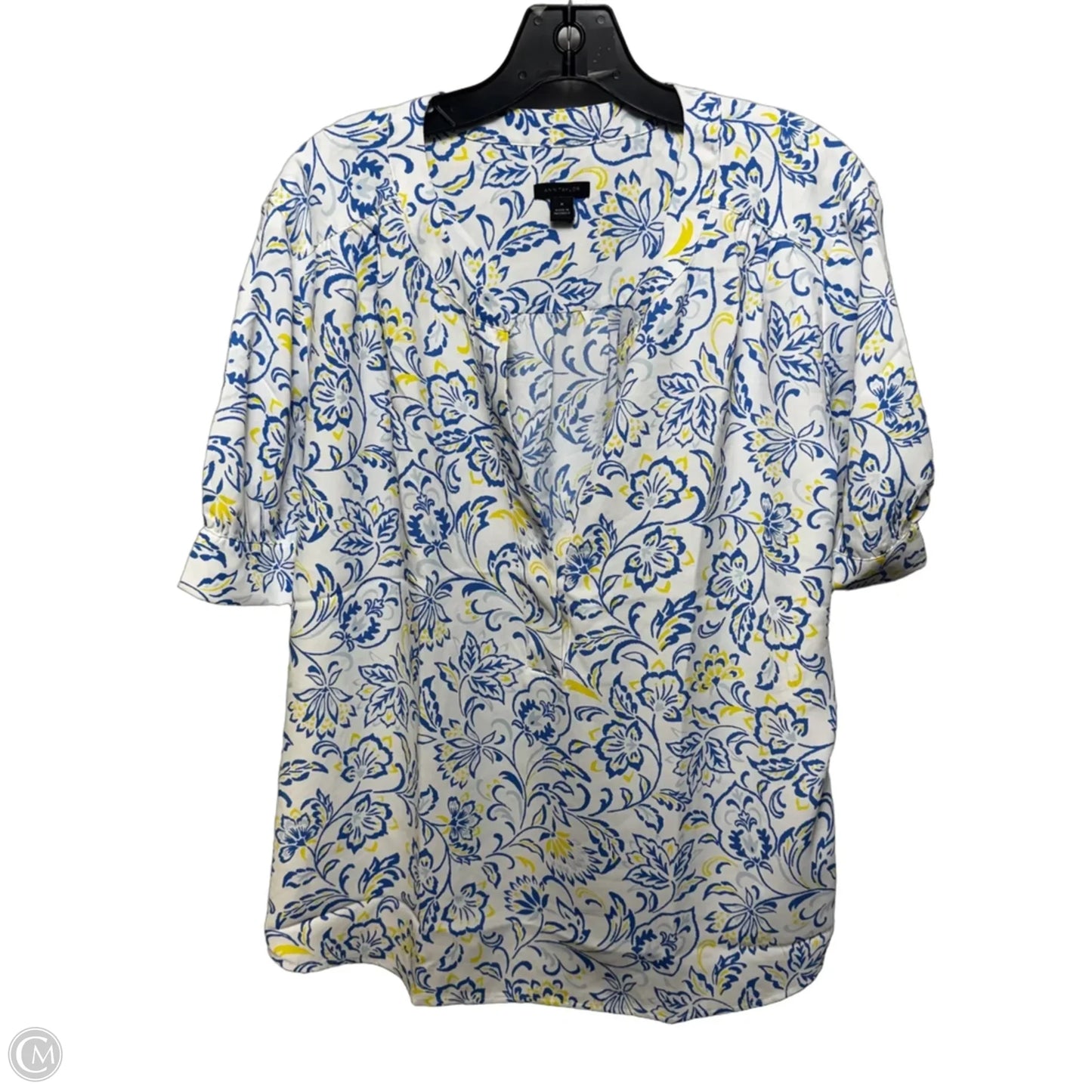 Top Short Sleeve By Ann Taylor In Floral Print, Size: M