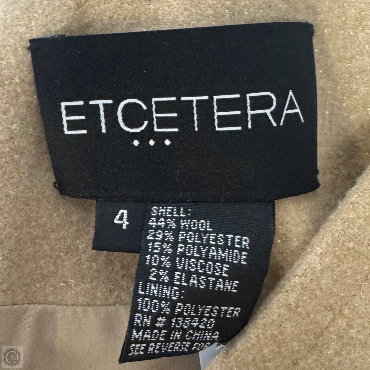 Metallic Wool Cape Coat By Etcetra In Tan, Size: 4
