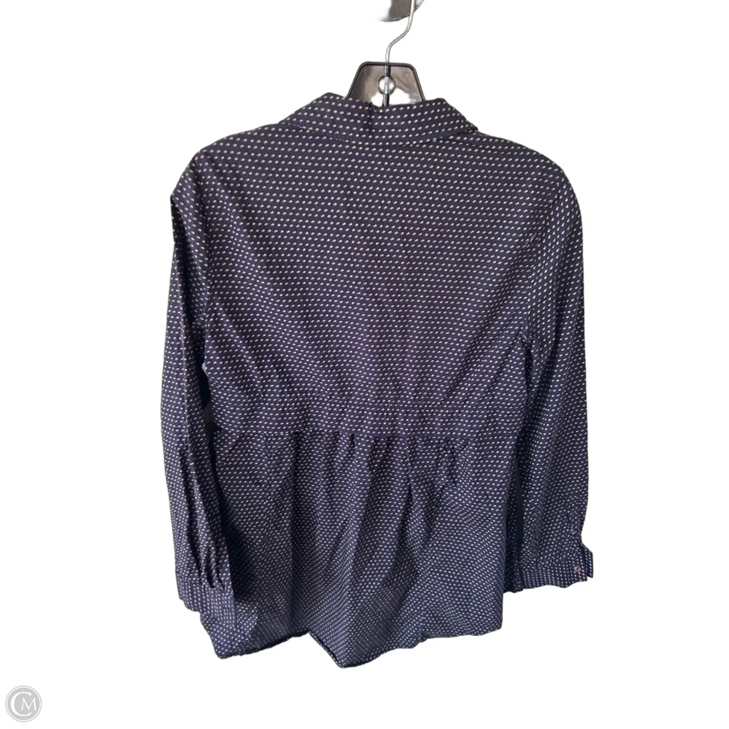Tunic Long Sleeve By Maeve In Blue & Cream, Size: S