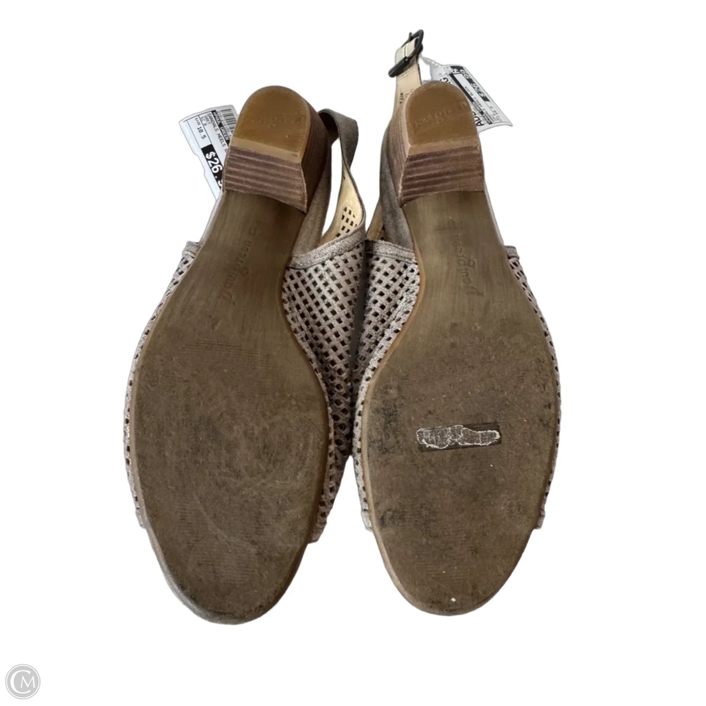 Sandals Heels Block By Paul Green In Grey, Size: 10.5