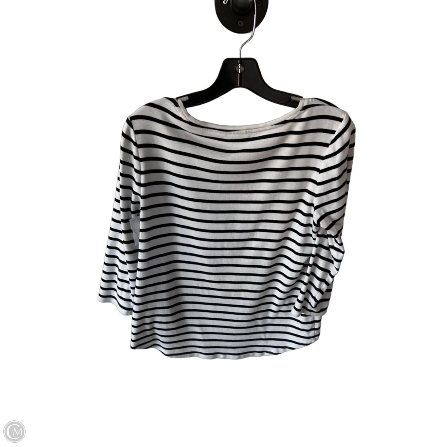 Top 3/4 Sleeve By Chicos In Black & White, Size: M