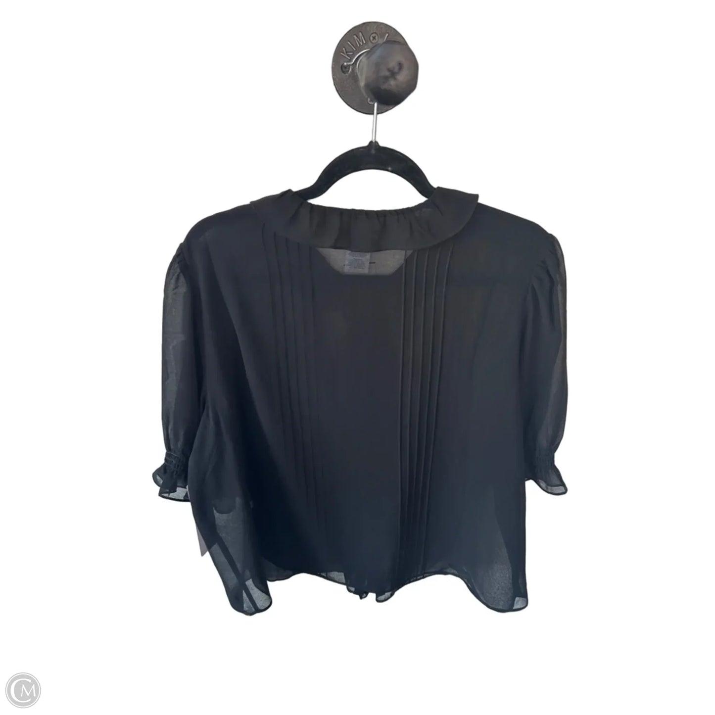 Blouse Short Sleeve By Cabi In Black, Size: Xl