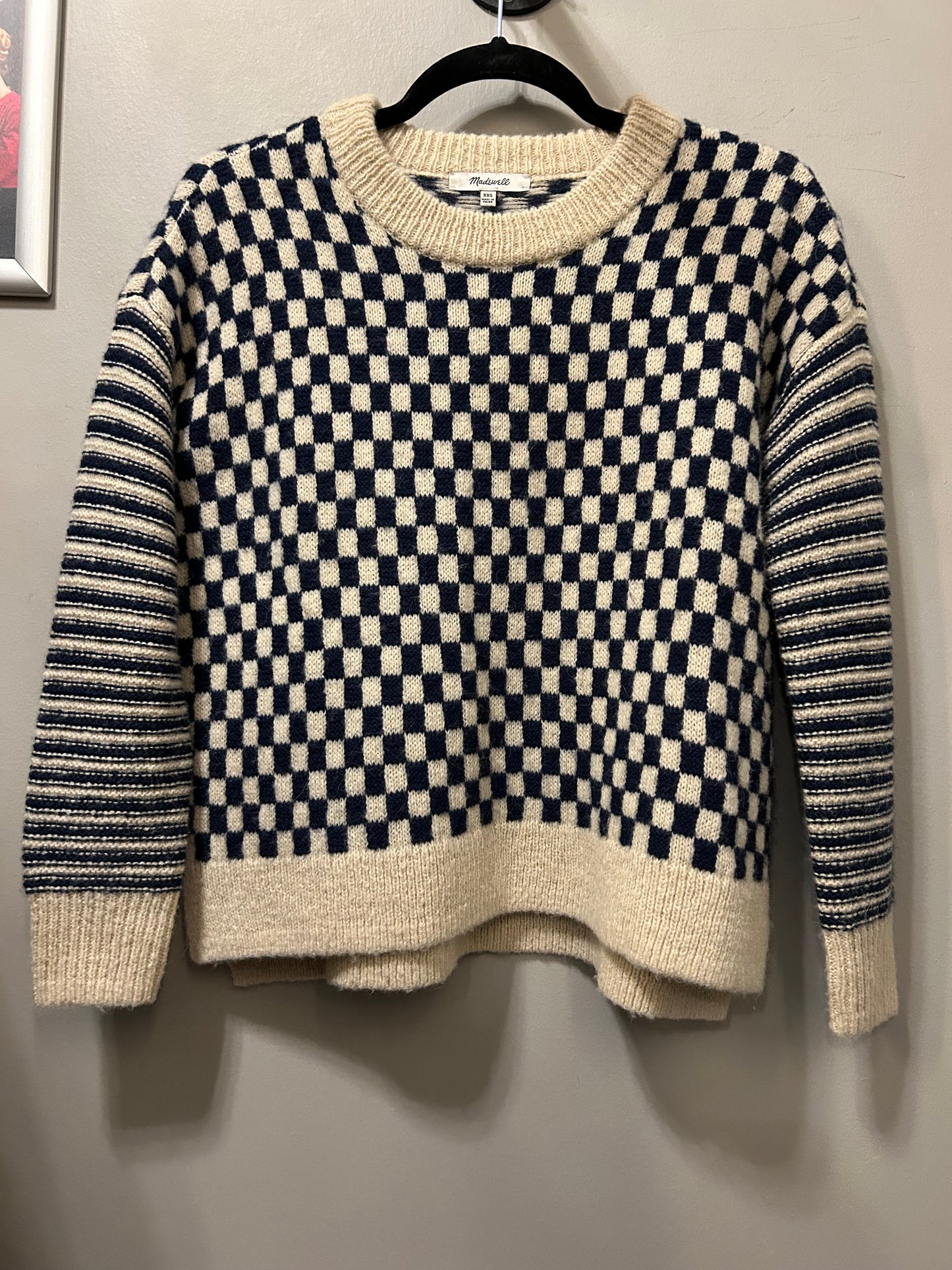 Sweater By Madewell In Blue & Cream, Size: Xxs