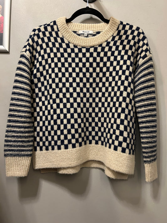 Sweater By Madewell In Blue & Cream, Size: Xxs