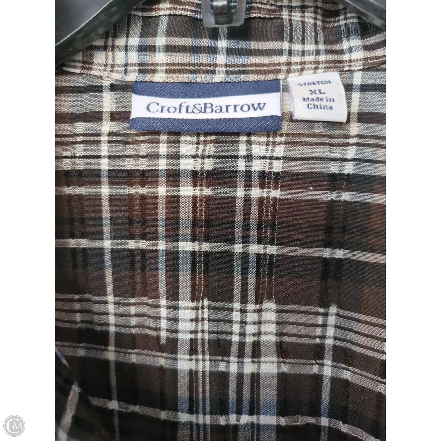 Top Long Sleeve By Croft And Barrow In Brown & White, Size: Xs