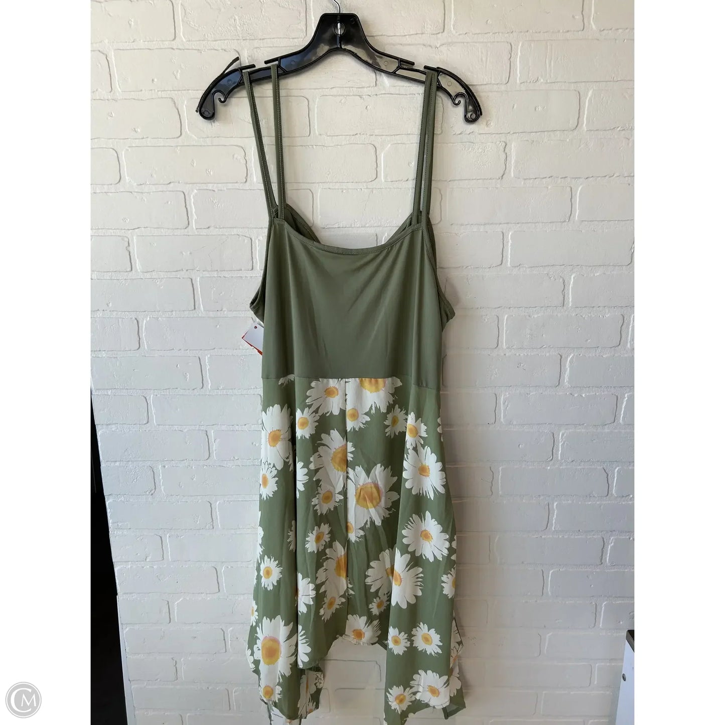 Dress Casual Short By Cme In Green & White, Size: 2x