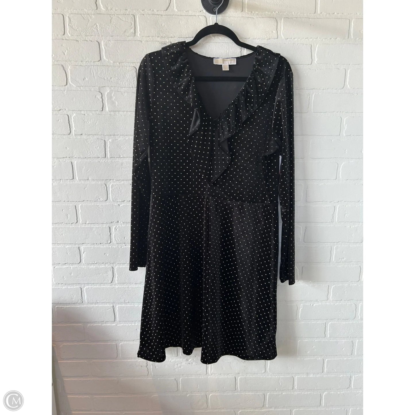 Dress Party Midi By Michael By Michael Kors In Black & Gold, Size: L