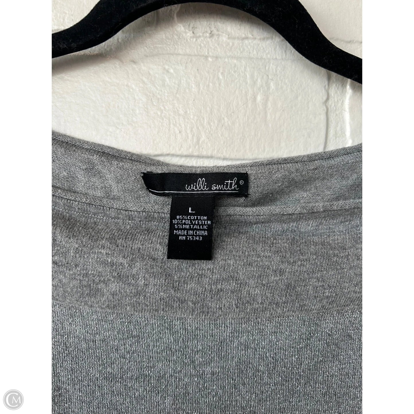 Sweater By Willi Smith In Grey & Silver, Size: L